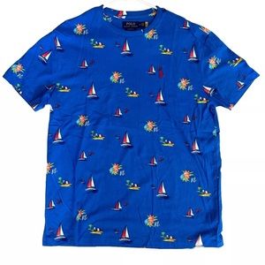Polo Ralph Lauren men's t-shirt size Medium Classic fit blue sailboat print